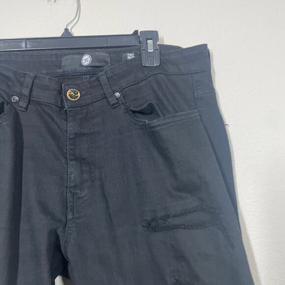 Jordan Craig Mens Theo 36/36 Frayed Hem Distressed Jeans Black Bootcut - Picture 4 of 10